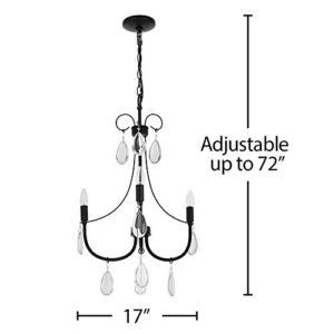 Amazon Brand – Ravenna Home Classic Light Chandelier, Bulbs Included, Adjustable 29.5-72"H, Dark Bronze