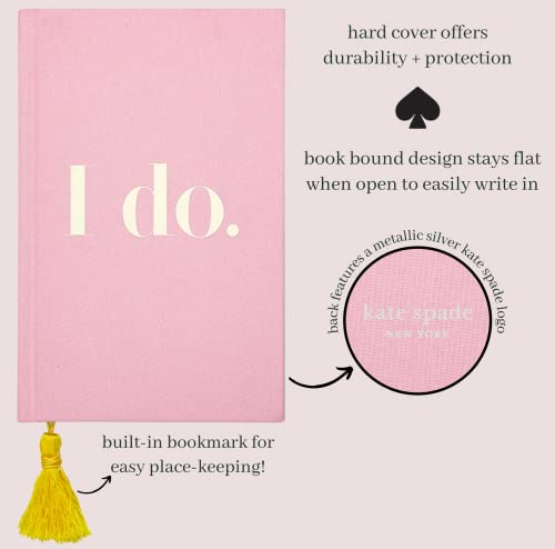 Kate Spade New York Women's Pink Bridal Journal, 8.25" x 5.25" Bound Notebook with 200 Lined Pages, I Do