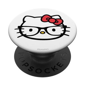 hello kitty big face nerd glasses popsockets popgrip: swappable grip for phones & tablets popsockets standard popgrip