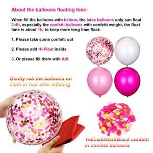 80 Piece 12 Inch Confetti Latex Balloons Event Party Supplies St Patrick's Day 4th July Labor Day Mardi Gras Wedding Birthday Baby Shower Balloons (Pink, White, Rose Red)