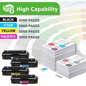 Aztech Compatible Toner Cartridge Replacement for HP 410X CF410X 410A Color Pro M477fdw M477fnw M477fdn M452dn M452dw M452nw CF411X CF412X CF413X Printer (Black Cyan Yellow Magenta, 4-Pack)