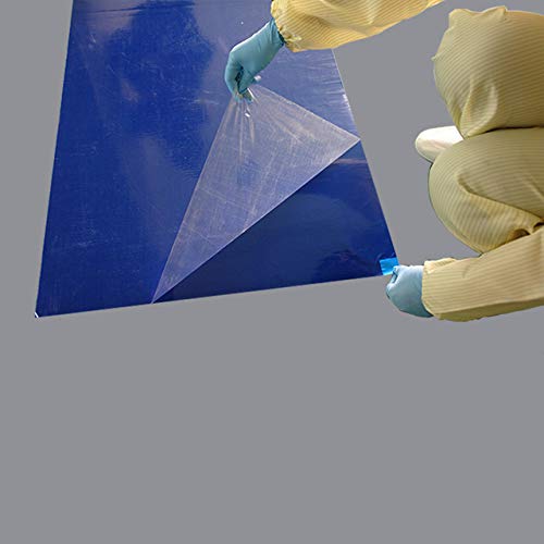 3 mats/Box, 30 Layers per mat, 18" x 36", 4.5 C Blue Sticky mat, Cleanroom Tacky Mats/PVC Sticky Mats/Adhesive Pads, Used for Floor (for Home/Laboratories/Medical Offices use)