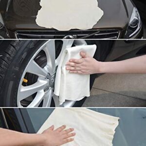 VIVOTE Chamois Cloth for Car Natural Chamois Leather Car Chamois Drying Towel,60 cm X 80 cm 5.8 Square FT