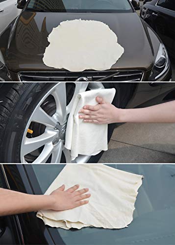 VIVOTE Chamois Cloth for Car Natural Chamois Leather Car Chamois Drying Towel,60 cm X 80 cm 5.8 Square FT