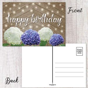 Stonehouse Collection | 50 Happy Birthday Postcards - 5 Birthday Designs | Elegant Design & Beautiful | Great for Friends, Family, Neighbors & Colleagues | Size: 4" x 6" | Bulk Birthday Postcards (Rustic Variety)