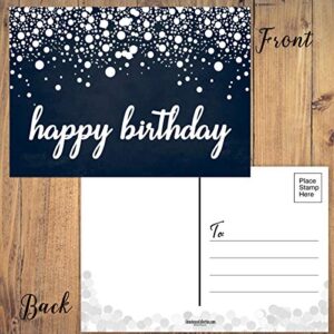 Stonehouse Collection | 50 Happy Birthday Postcards - 5 Birthday Designs | Elegant Design & Beautiful | Great for Friends, Family, Neighbors & Colleagues | Size: 4" x 6" | Bulk Birthday Postcards (Rustic Variety)