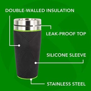 Paladone PP5688XB Xbox Insulated Travel Mug - Reusable 450ml Commuter Cup with Silicone Sleeve, Black