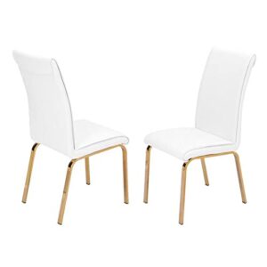 best quality furniture dining chair only (set of 2), white, gold