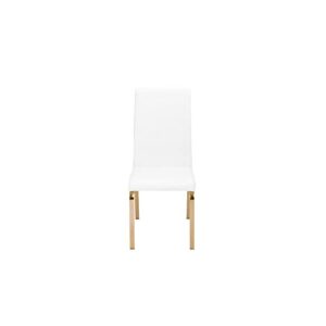 Best Quality Furniture Dining Chair Only (Set of 2), White, Gold