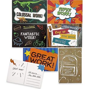96 pack motivational postcards for kids and students, classroom supplies (6x4 in)