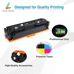TRUE IMAGE Compatible Toner Cartridge Replacement for HP 202X CF500X CF500A 202A Color Pro MFP M281fdw M281cdw M254dw M281fdn 281fdw M254 M281 Toner Printer (Black Cyan Yellow Magenta, 4-Pack)