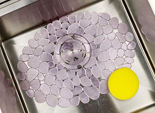 PVC Sink Mat Pad ECO-Friendly Kitchen Sink Protector Mat Pack of 2, Oval, 12’’X15’’ (Lavender-2 Pack)