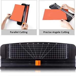 A4 Paper Cutter，Paper Trimmer Guillotine with Automatic Security Safeguard Scrapbooking Tool for Cutting Paper Photographs or Labels Office Home Manual, Black