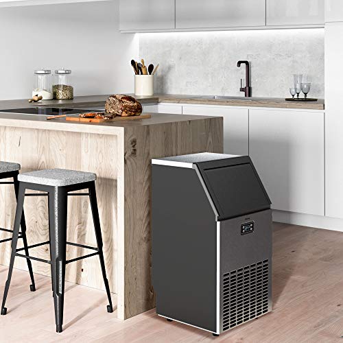 hOmeLabs Freestanding Commercial Ice Maker Machine - Makes 99 Pounds Ice in 24 hrs with 29 Pounds Storage Capacity - Ideal for Restaurants, Bars, Homes and Offices - Includes Scoop and Connection Hose