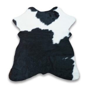 rodeo genuine mini black and white cowhide rug size approx 2 x 3 ft