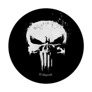 Marvel The Punisher White Splatter Skull Logo (popsocket) PopSockets PopGrip: Swappable Grip for Phones & Tablets PopSockets Standard PopGrip