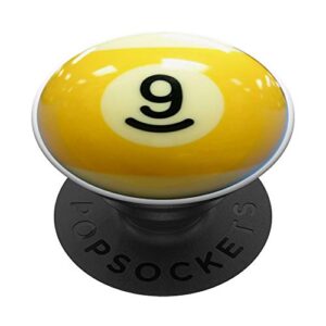 nine ball billiards pool players no 9 gift idea popsockets popgrip: swappable grip for phones & tablets