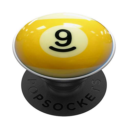 Nine Ball Billiards Pool Players No 9 Gift Idea PopSockets PopGrip: Swappable Grip for Phones & Tablets