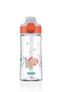 sigg - kids miracle water bottle - puppy friends - lightweight tritan with leak-proof lid - one hand children's drink bottle - 15 oz (8731.80)