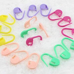 Meikeer 150 Pieces Knitting Crochet Locking Stitch Markers Stitch Needle Clip Counter 10 Colors (Color Ship Randomly)