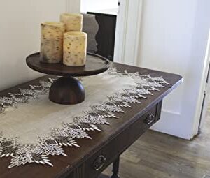 Lace Runner Neutral Earth Tones Table Runner Dresser Scarf Coffee Table Runner (16Wx36L)