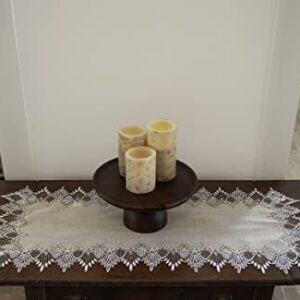 Lace Runner Neutral Earth Tones Table Runner Dresser Scarf Coffee Table Runner (16Wx36L)