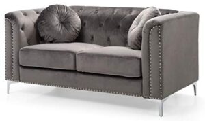 glory furniture pompano love seat, dark gray. living room furniture, 31" h x 62" w x 34" d