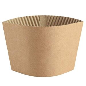 springpack coffee sleeves - 500 count disposable corrugated hot cup sleeves jackets holder - kraft paper sleeves protective heat insulation drinks insulated fits 12,16,20,22,24 oz coffee cups