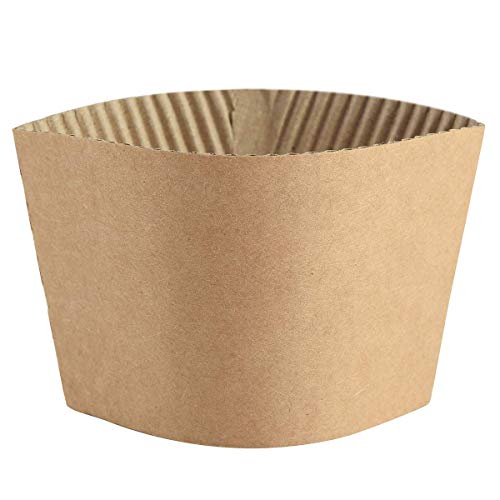 SPRINGPACK Coffee Sleeves - 500 count Disposable Corrugated Hot Cup Sleeves Jackets Holder - Kraft Paper Sleeves Protective Heat Insulation Drinks Insulated Fits 12,16,20,22,24 oz Coffee Cups