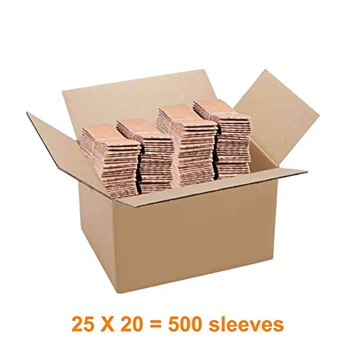 SPRINGPACK Coffee Sleeves - 500 count Disposable Corrugated Hot Cup Sleeves Jackets Holder - Kraft Paper Sleeves Protective Heat Insulation Drinks Insulated Fits 12,16,20,22,24 oz Coffee Cups