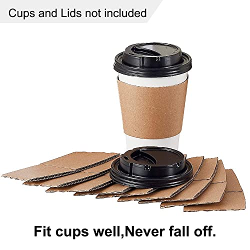 SPRINGPACK Coffee Sleeves - 500 count Disposable Corrugated Hot Cup Sleeves Jackets Holder - Kraft Paper Sleeves Protective Heat Insulation Drinks Insulated Fits 12,16,20,22,24 oz Coffee Cups