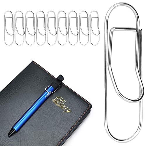 MXRS Pen Clips, Stainless Steel Paper Clip Holder for Notebook,Journals,Clipboard,Pictures(10 Pieces/Silver)