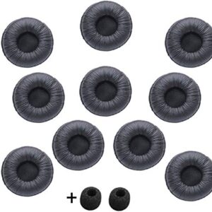 Bingle Ear Cushions Leatherette Spare Replacement for Plantronics Supra Plus Encore and Most Standard Size Office Telephone Headsets H251 H251N H261 H261N H351 H351N H361 H361N (10 Pack)(BEC-LTH10)