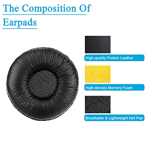 Bingle Ear Cushions Leatherette Spare Replacement for Plantronics Supra Plus Encore and Most Standard Size Office Telephone Headsets H251 H251N H261 H261N H351 H351N H361 H361N (10 Pack)(BEC-LTH10)