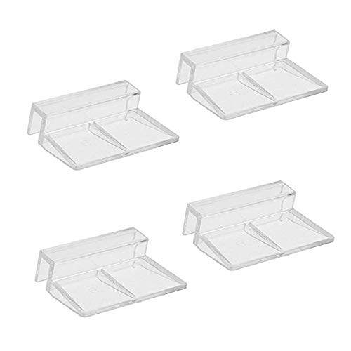 Haulonda 4pcs Clear Color Acrylic Aquarium Fish Tank Glass Cover Clip Support Holder (6mm)