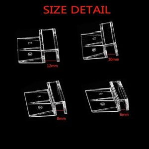 Haulonda 4pcs Clear Color Acrylic Aquarium Fish Tank Glass Cover Clip Support Holder (6mm)