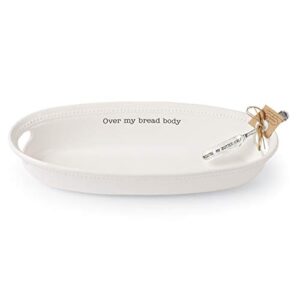 Mud Pie Farmhouse Inspired Serving Bowl Body Bread Basket Set, One size, White