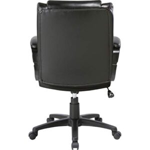 Lorell Soho High-Back Leather Chair, Black