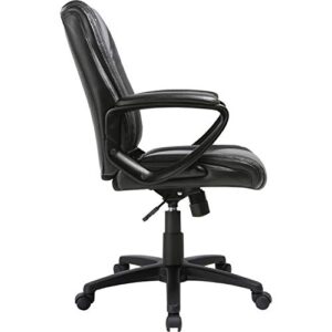 Lorell Soho High-Back Leather Chair, Black