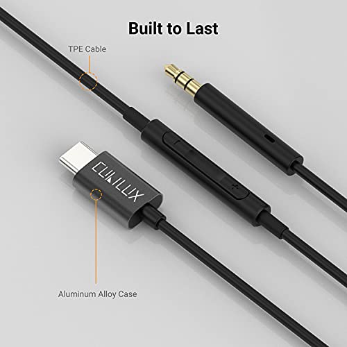 Cubilux USBC to 2.5mm Headphone Cable with Microphone, Type C to 2.5 mm Replacement Cord Compatible with Bose Noise Cancelling 700, QuietComfort 35/25 QC35/QC25, SoundLink AE2 OE2 Android, 4 Feet