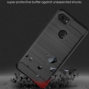 for Google Pixel 3 Case,Slim Thin Soft Skin Flexible TPU Rubber Gel Shock Absorption Anti-Scratch Lightweight Carbon Fiber Protective Cases Cover for Google Pixel 3 (Brushed Black)