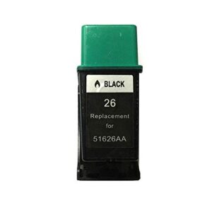 black ink cartridges compatible for hp26 51626a deskjet 200/320/340/400/500c/505k/540 printer (26bk x1)