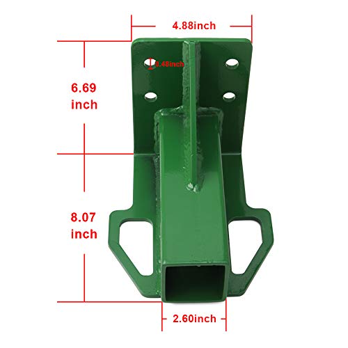 ELITEWILL Lawn Mower Garden Tractor Trailer Hitch Receiver Rear Attachment Green Compatible with John Deere Deer Gator 4x2 6x4