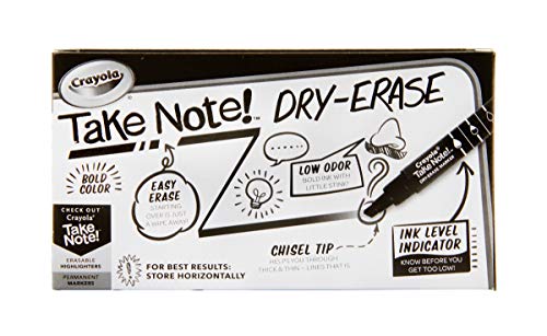Crayola Take Note Black Dry Erase Markers, Kids At Home Activities, Chisel Tip, Office & School Supplies, 12 Count