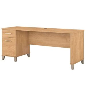 bush furniture somerset 72w computer desk with drawers | large pc/laptop table for home office in maple cross