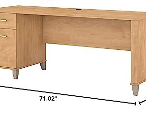 Bush Furniture Somerset 72W Computer Desk with Drawers | Large PC/Laptop Table for Home Office in Maple Cross