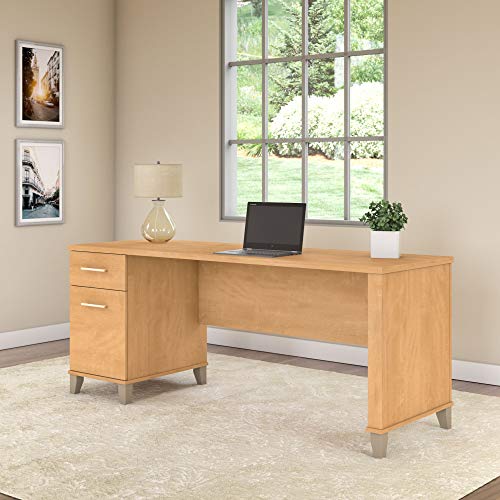 Bush Furniture Somerset 72W Computer Desk with Drawers | Large PC/Laptop Table for Home Office in Maple Cross