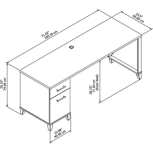 Bush Furniture Somerset 72W Computer Desk with Drawers | Large PC/Laptop Table for Home Office in Maple Cross