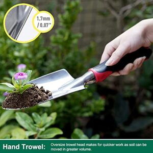 ESOW 11 Includes Hand, Transplant Trowel and Cultivator H Tool Set, 3 Piece Cast-Aluminum Heavy Duty Gardening Kit I, b