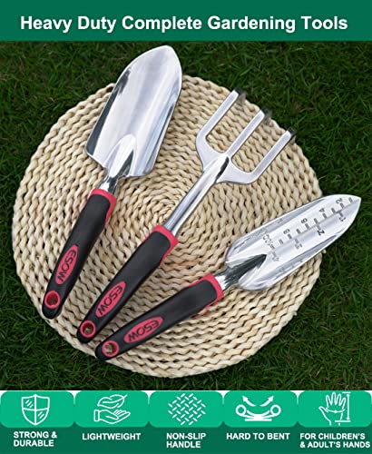 ESOW 11 Includes Hand, Transplant Trowel and Cultivator H Tool Set, 3 Piece Cast-Aluminum Heavy Duty Gardening Kit I, b